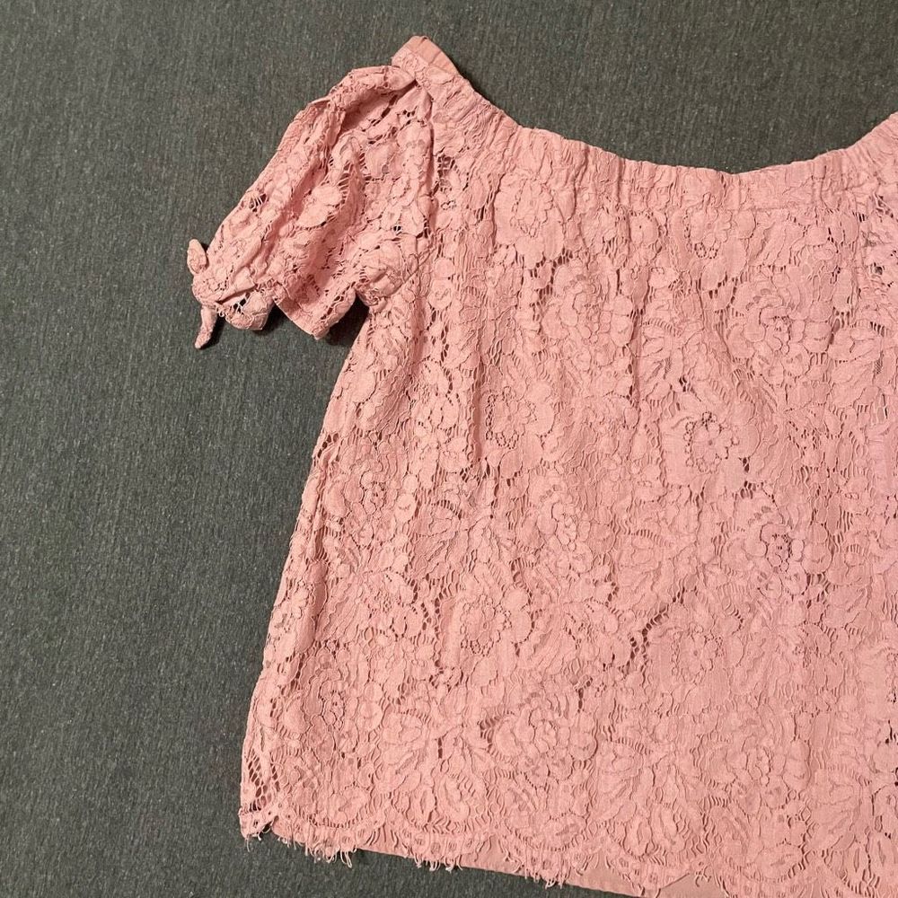 Women’s size Large two Blouse Bundle Business Casual Work Short sleeves Crochet - Picture 14 of 14